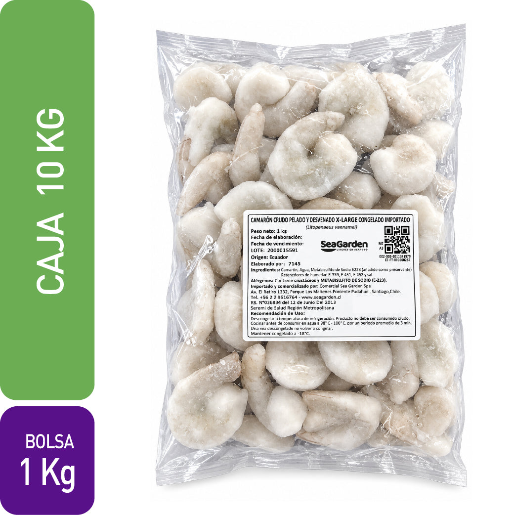 Camarón Extra Large P&D Ecuatoriano | Caja 10 × 1 Kg