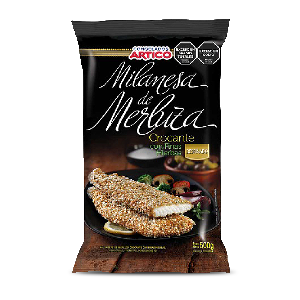 Milanesa de merluza crocante finas hierbas 500g - Caja 15u