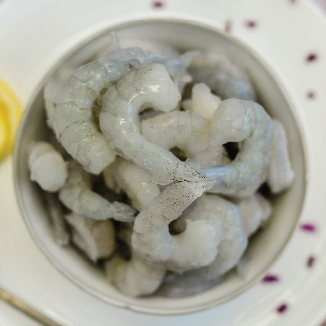 Camarón 36/40 crudo pelado desvenado net count 10%, ecuatoriano 1Kg - Caja 10u