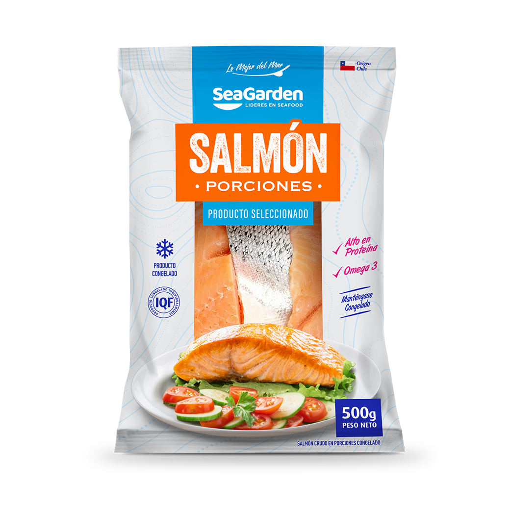 Salmón Porciones con Piel 500g